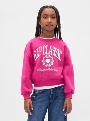 Gap Kız Çocuk Pembe Vintage Soft Dolman Sweatshirt