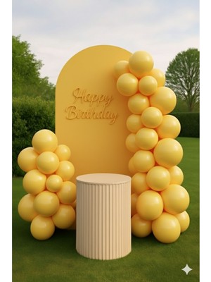 Zayna's 100 Adet Pastel Tonu Sarı Renk 100 Lü 12INÇ Sarı Balon-Doğum Günü Parti Süsleri Balon