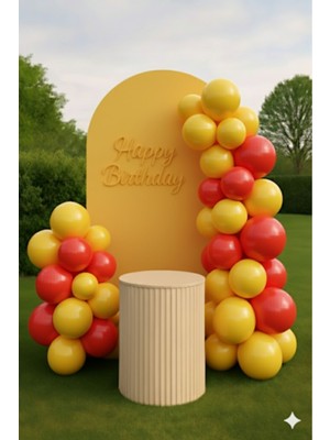 Zayna's 10 Adet Pastel Tonu Sarı-Kırmızı Renk 10 Lu 12INÇ Sarı Kırmızı Balon-Doğum Günü Parti Süsleri Balon