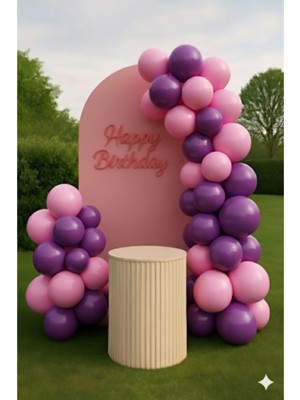 Zayna's 50 Adet Pastel Tonu Pembe-Mor Renk 12INÇ Pembe Mor Balon-Doğum Günü Parti Süsleri Balon