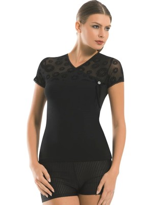 Moda Şahsenem Berrak Kadın Floklu Kravize Atlet Elastane 2174