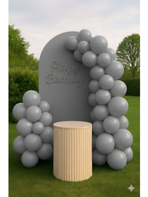 Zayna's Gri Renk Mat Balon 12INÇ 50 Adet Pastel Balon - Doğum Günü Parti Süsleri Balon