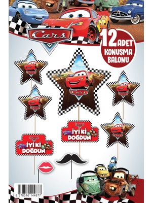 Zayna's Partioyunevi Cars Konuşma Balonu 12 Adet