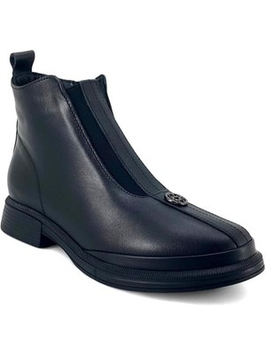 Beety 2825 Hakiki Deri Günlük Kadın Bot-Siyah