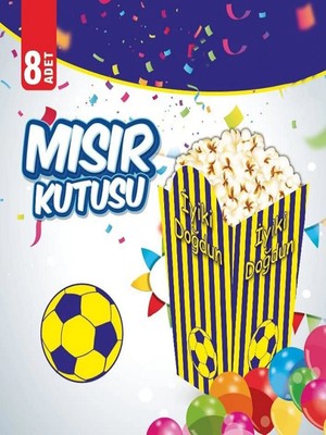 Zayna's Sarı Lacivert Taraftar Mısır Kutusu 8 Adet