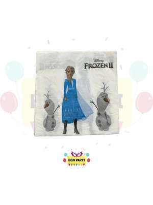 Zayna's Frozen Elsa Temalı Baskılı 20 Adet Peçete - Doğum Günü Parti Seti Malzemeleri