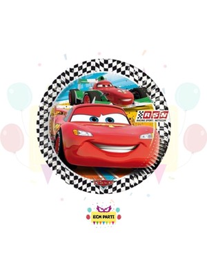 Zayna's Cars Arabalar Temalı Karton Tabak 8 Li - Doğum Günü Parti Seti Malzemeleri