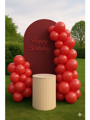 Zayna's 20 Adet Pastel Tonu Kırmızı Renk 12INÇ Kırmızı Balon-Doğum Günü Parti Süsleri Balon