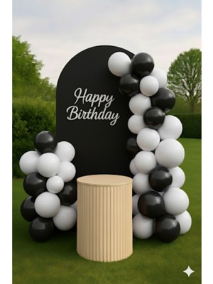 Zayna's 20 Adet Pastel Tonu Siyah-Beyaz Renk 20 Li 12INÇ Siyah Beyaz Balon-Doğum Günü Parti Süsleri Balon