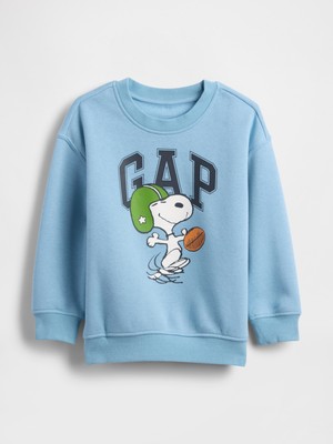 Gap Erkek Bebek Açık Mavi Vintage Soft Snoopy Logo Sweatshirt