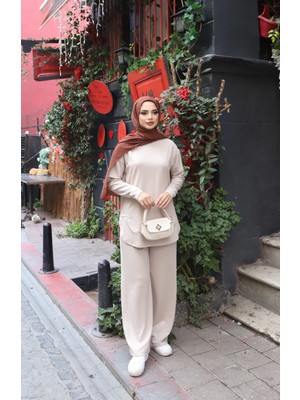 Nisum Moda Oval Kesim Modal Pantolonlu Takım