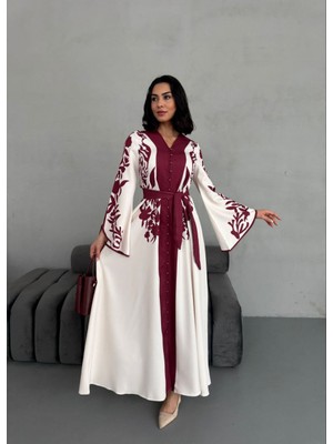 Suphias Atlas Kumaş Elbise(Kuşak Dahildir)