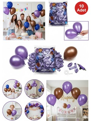 Toyfest 10 Adet Pembe Parıltılı Metalik Balonlar ✨ Parti & Kutlama Paketi