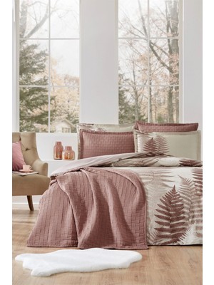 Özdilek Love Ladder Çift Kişilik Yatak Örtülü Nevresim Takımı Kahve