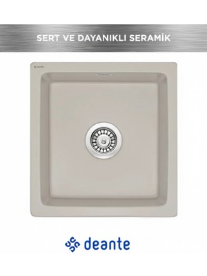 Deante Sabor Seramik Tek Göz Mat Krem Mutfak Eviyesi ZCB-C103