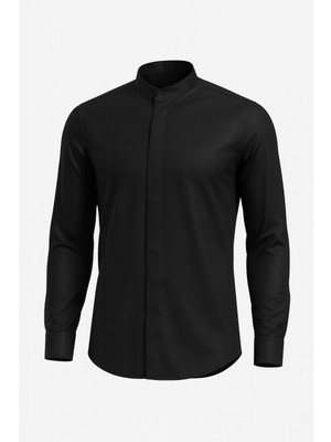 Plus Scorpion Erkek Hakim Yaka Slim Fit Gömlek – Şık, Modern, Uzun Kollu, Düz Model