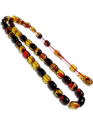 Tesbih Rüyası Çok Renkli Imame Işçilikli Ateş Kehribarı Tesbih