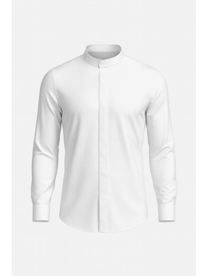 Plus Scorpion Erkek Hakim Yaka Slim Fit Gömlek – Şık, Modern, Uzun Kollu, Düz Model