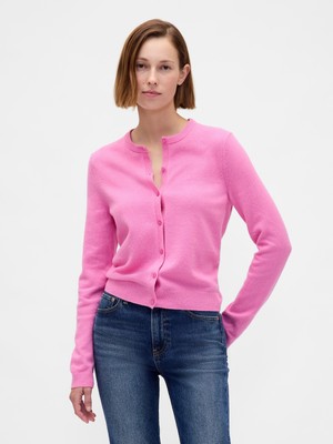 Gap Kadın Pembe Cashsoft Crop Hırka