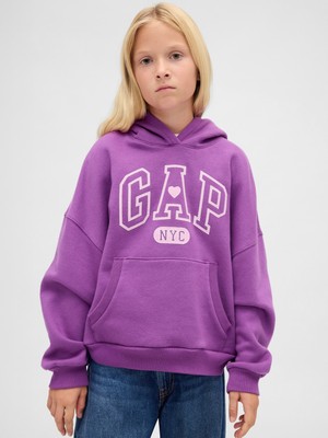 Gap Kız Çocuk Mor Vintagesoft Oversized Gap Logo Sweatshirt