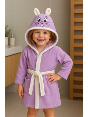 Sternen Glanz Softkids Pamuklu Kapşunu Desenli Çocuk Bornozu