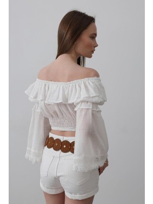 Bosel Bluz - Beyaz