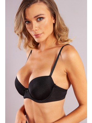 Moda Şahsenem Guyana Balconette Foam Cup Push Up,siyah Renk Konforlu ve Şık Sütyen