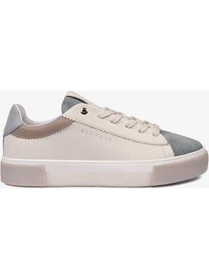 Greyder Kadın Beyaz Mavi Hakiki Deri Sneaker Ayakkabı 4Y2SA33200