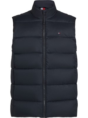 Tommy Hilfiger Tommy Hılfıger Erkek Marka Logolu Kapitone Regular Fit Kalıp Lacivert Yelek MW0MW41981 Dw5