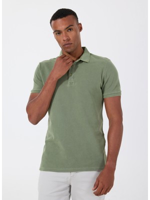 Altınyıldız Classics Polo Yaka Düz Haki Erkek T-Shirt ACE091252409_HAK