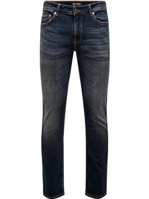Only & Sons Normal Bel Dar Lacivert Erkek Denim Pantolon Onsloom Slım Ebony 0366 Dot Dnm Noo