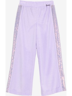 Barbie Lastikli Bel Normal Paça Lila Kız Çocuk Pantolon BRB5WG-PNT6206