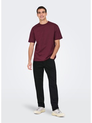 Only & Sons Orta Bel Rahat Siyah Erkek Denim Pantolon Onsedge Stay Black 3425 Azg Dnm Noo
