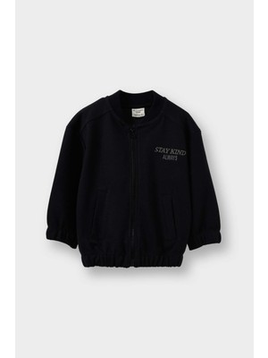 DeFacto Erkek Bebek Baskılı Hakim Yaka Fermuarlı Hırka G3761A525WN