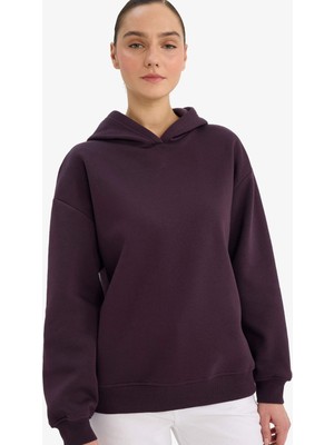 DeFacto Relax Fit Kapüşonlu Basic Kalın Sweatshirt D9935AX25WN