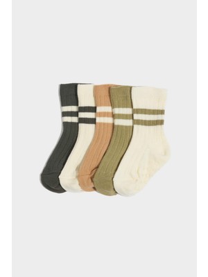 DeFacto Erkek Bebek Dikişsiz 5'li Pamuklu Uzun Çorap G5355A5NS