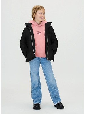 Calvin Klein Calvin IG0IG02976BEH Klein Siyah Kız Çocuk Şişme Mont Uzun Kol Kapüşonlu Yaka Regular Fit Model