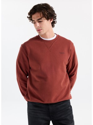 Jack & Jones Bisiklet Yaka Kızıl Kahve Erkek Sweatshırt 12283399_JPRCCMATEO Sweat Crew Neck