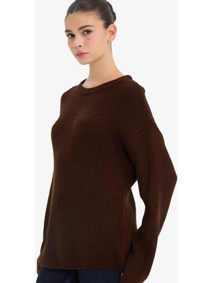 DeFacto Regular Fit Bisiklet Yaka Selanik Kumaş Triko Kazak H6905AZ25WN