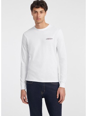 Guess Jeans Bisiklet Yaka Baskılı Beyaz Erkek T-Shirt M4YI54K8HM0-G011 Guess Jeans Erkek