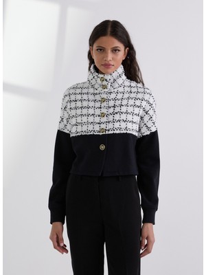 Karl Lagerfeld Standart Siyah - Beyaz Kadın Ceket A3W20005