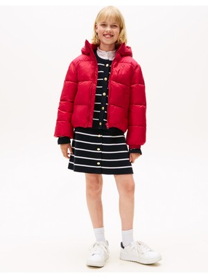 Tommy Hilfiger Koyu Kırmızı Kız Çocuk Şişme Mont KG0KG08759XJP