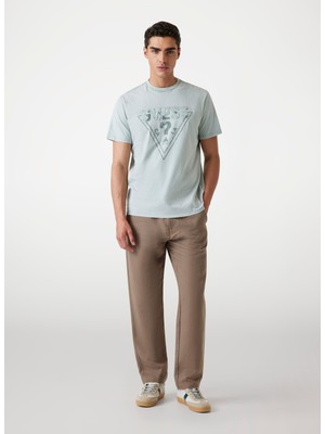 Guess Bisiklet Yaka Baskılı Gri Erkek T-Shirt M5YI42KBW41-FJZ1 Embroid Erkek Regu