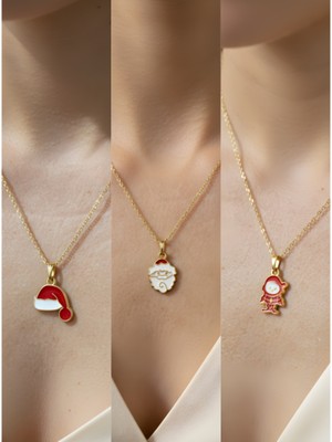 NKT Collection Yeni Yıl Üçlü Kombin Altın Kaplama Kolye Seti