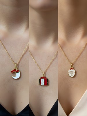 NKT Collection Yeni Yıl Üçlü Kombin Altın Kaplama Kolye Seti