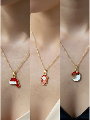 NKT Collection Yeni Yıl Üçlü Kombin Altın Kaplama Kolye Seti