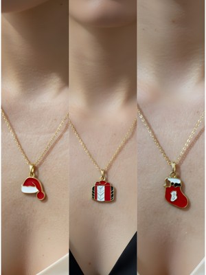 NKT Collection Yeni Yıl Üçlü Kombin Altın Kaplama Kolye Seti