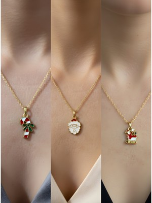 NKT Collection Yeni Yıl Üçlü Kombin Altın Kaplama Kolye Seti