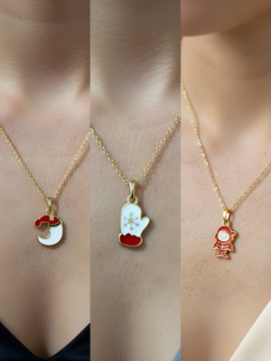 NKT Collection Yeni Yıl Üçlü Kombin Altın Kaplama Kolye Seti