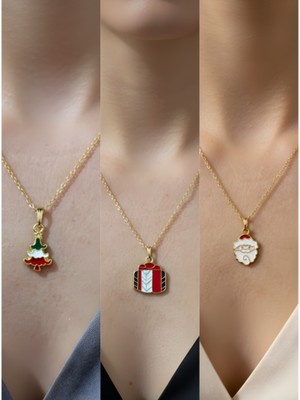NKT Collection Yeni Yıl Üçlü Kombin Altın Kaplama Kolye Seti